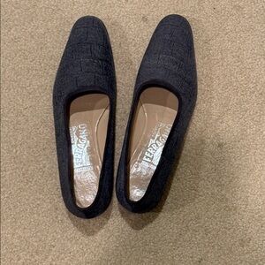 Salvatore Ferragamo Black Quilted Slip-On Flats